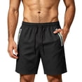 thumbnail image 3 of Hearthz Mens Quick Dry Shorts Relaxed Fit Breathable Mens Shorts Athletic Hiking Camping Running Shorts with Pocket, 3 of 7