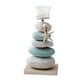 thumbnail image 1 of Candelabro de piedra náutica para centro de mesa, soporte para velas de pilar de playa Verde Blanco, 1 of 9