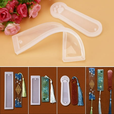 Herwey Moule En Silicone Pour Griffe De Chat Marque Page Faisant Le Moule 3pcs Set Rectangle