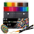 thumbnail image 1 of czcpp-36 Assorted Colors Double-Ended Markers Set, Fine & Bold Writing and Coloring Tips, Dual Tip markers - non toxic and no bleeding, Water-based Brush and Fine tip markers, 1 of 4