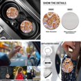 thumbnail image 5 of Yuyamidu Hippie Flowers Car Seat Covers with Steering Wheel Cover Seatbelt Pad Car Armrest Cover Coasters Keychain Lipstick Sleeve Pouch Auto Accessories Set of 13, 5 of 6