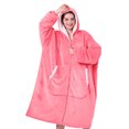 thumbnail image 5 of Wearable Blanket Hoodie, Oversized Giant Hoodie Wearable Blanket Sweatshirt for Adult, Sherpa Fleece Blanket Hoodie with Pocket, Warm Cozy Blanket with Zipper Sleeves Pink, 5 of 5