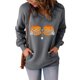 thumbnail image 2 of Sudadera clásica de manga larga con cuello en V y estampado de Halloween para mujer Pompotops FGAJ15157, 2 of 8