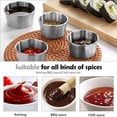 thumbnail image 4 of 12 Tazas de Salsa para Mojar de Acero Inoxidable de 2 Onzas, Mini Tazones para Salsa, Tazas de Condimentos de Metal Reutilizables, Recipientes para Moldes (Plateados), 4 of 5
