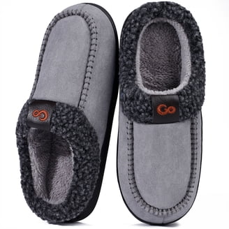 Gray Cable Knit Design Slippers In Gray, Plush Lining For  display picture 1