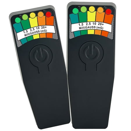2 Pack EMF Meter Ghost Hunting Magnetic Field Detector Spirit Box Paranormal Equipment Tester 50Hz-20,000Hz Black