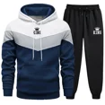 thumbnail image 2 of Chándal con estampado de rey para hombre, sudaderas con capucha tricolores a la moda, pantalones para correr, camisetas casuales populares cálidas para otoño e invierno, 2 of 4