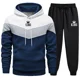 thumbnail image 2 of Chándal con estampado de rey para hombre, sudaderas con capucha tricolores a la moda, pantalones para correr, camisetas casuales populares cálidas para otoño e invierno, 2 of 3