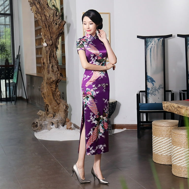 peacock print formal dress Unique Vintage Green & Gold Foil Peacock Print Maxi Dress