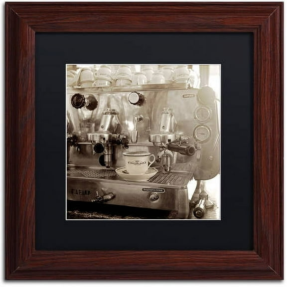 Trademark Fine Art "Tuscany Caffe I" Canvas Art by Alan Blaustein, Black Matte, Wood Frame