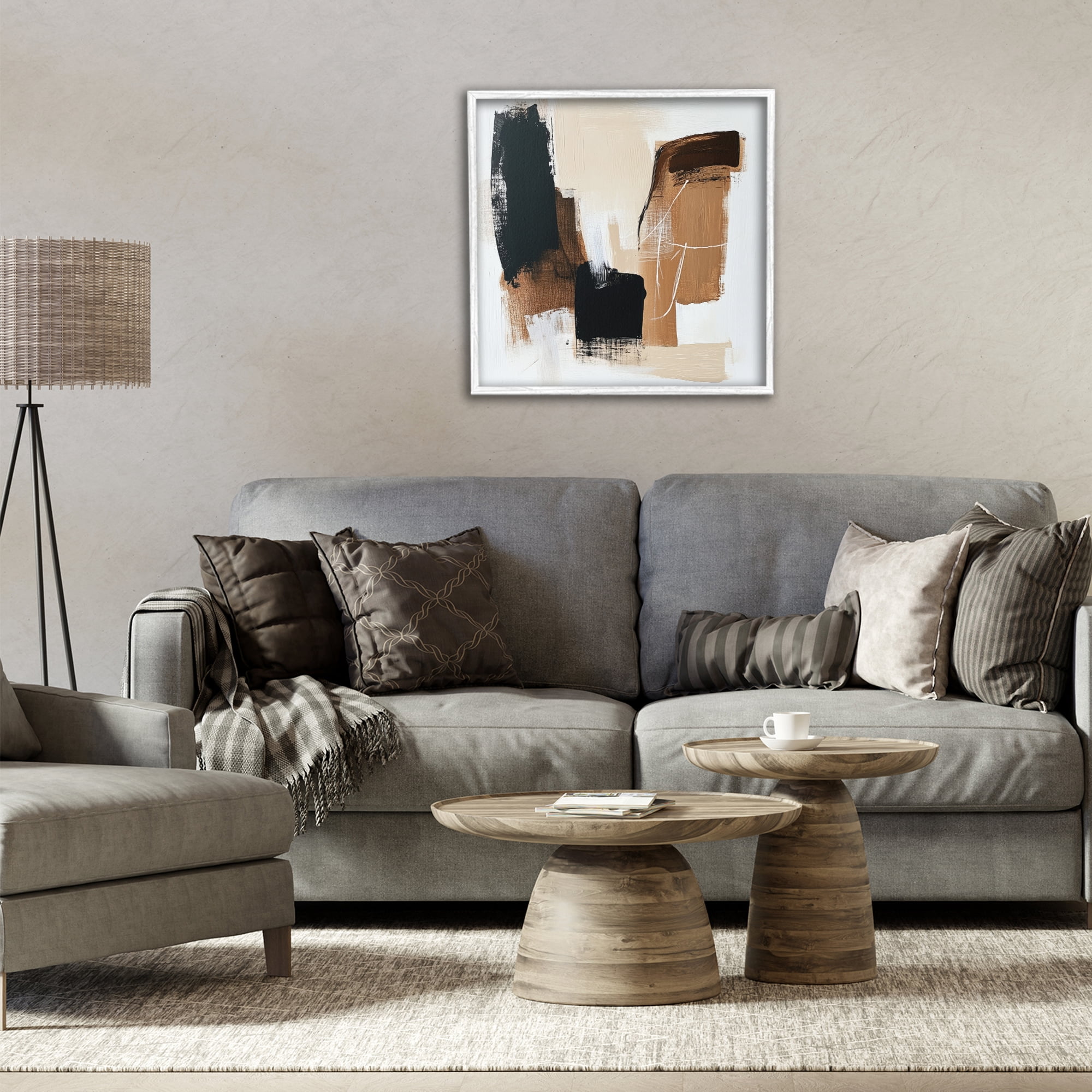 Stupell Industries Earthy Hues Neutral Balance White Framed Giclee Art, design by Petal Prints Design