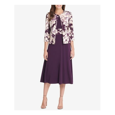UPC 828659439930 product image for JESSICA HOWARD Womens Purple Floral Suit Jacket Petites Size: 6P | upcitemdb.com