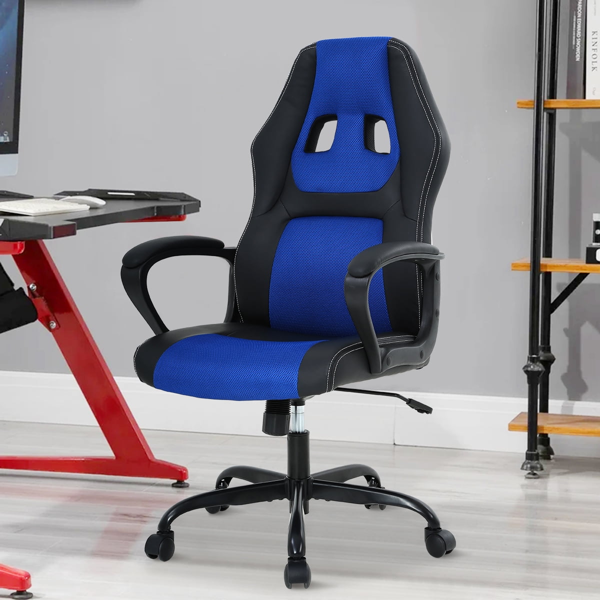 PC Gaming Chair Ergonomic Office Chair 250LBS Adujstable Desk Chair with Lumbar Support Arms Headrest Executive Computer Chair for Adults, Blue