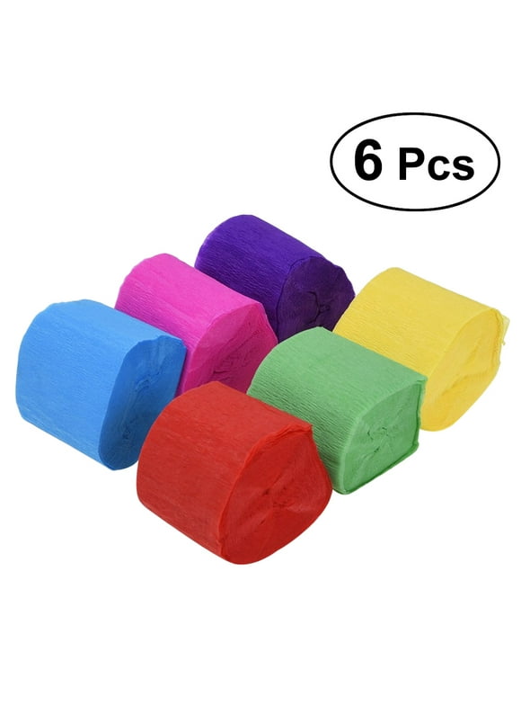 Frcolor 6 Pcs Crepe Paper Party Streamer Paper Decorations for Birthday Wedding Concert and Various Festivals (9m/Roll)