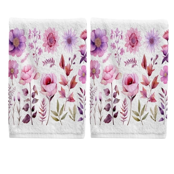 Ryvnso Multi Flowers Hand Towels Set for Bathroom Cotton Face Towel Decorative 15.5x29.5 inch