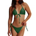 thumbnail image 1 of Womens Swimsuits Separates Bikini Set High Waisted Stylish Solid Color Dark Green Bathing Suit for Women XXL, 1 of 3