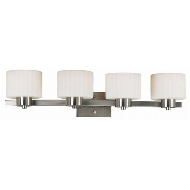 Kenroy Home Casual 4 Light Vanity, 7 Inch Height, 30 Inch Width, 8 Inch Extension with Brushed Steel Finish, Medium (80414BS)