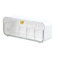 thumbnail image 2 of Socks Underwear Wall Mount Drawer Organizer, Clear Multifunctional Storage Box Durable PET Material Transparent Easy to Install Anti Dust 6 Cell Hanging Storage Drawer for Ties, 2 of 8