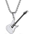 thumbnail image 1 of Stainless Steel Guitar Picks/bass Music Note Necklace For Men Women, Music Lover Pendant Rock Punk Jewelry, Custom Free Engraving, 1 of 3