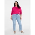 thumbnail image 2 of Time and Tru Women's Crewneck Sweater with Long Sleeves, Lightweight, Sizes XS-XXXL, 2 of 6