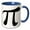 Blue/White, variant on 3drose, Math Symbol for Pi, 11oz Mug