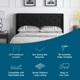 thumbnail image 6 of Queen Upholstered Platform Bed Frame with 45" Tall Headboard - Button Tufted Linen Bed - Black - Oliver & Smith - Kendall, 6 of 7