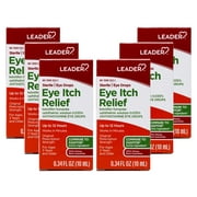 6 Pack - LEADER Sterile Eye Drops for Eye Allergy & Itch Relief, Ketotifen Antihistamine Solution 0.035%, Up to 12 Hours, Prescription Strength 0.34 fl oz
