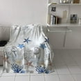 thumbnail image 4 of Yibo Watercolor Floral Blanket Flannel Soft and Comfortable Anti-static Bed Sofa Blanket, 4 of 7