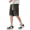 thumbnail image 3 of Men's Camo Cargo Shorts 7/8 Length Lightweight Loose Fit with Multiple Pockets for Summer Work Outdoor Hikes Casual Wear Beach Days or Yard Work Army Green L, 3 of 9