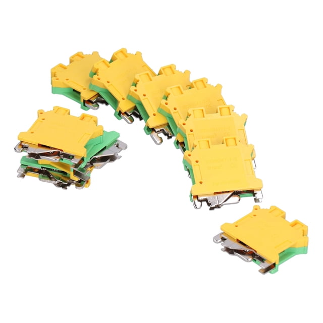 Terminal de Mise à la Terre, 50pcs DIN Rail Mount DIN Rail Mount Terminal Ignifuge Terminal au Sol Qualité Inégalée