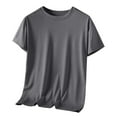 thumbnail image 2 of Vetsdori Loose T-Shirts for Men Breathable Dark Gray Pullover Casual Short Sleeve Stylish Mens Shirts Solid, 2 of 8