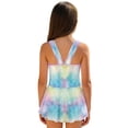 thumbnail image 2 of Xixirimido Cat Colorful Tie-dye Print Girls Swimsuits One Piece Sleeveless Swimwear with Skirt Modest Bathing Suit with Built-in Shorts Beach Vacation Swim Dress, 5-6 Years, 2 of 7
