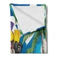 thumbnail image 2 of Dog Driver Soft Flannel Fleece Throw Blanket, Puppy in Tropical Island with Palm Trees on a Motorbike Travel Holiday Theme, Cozy Plush for Indoor and Outdoor Use, 50" x 60", Multicolor, by Ambesonne, 2 of 5
