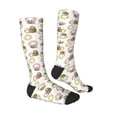 thumbnail image 3 of Fotbe Donut Sloth print Women's Men's Novelty Crew Socks Cotton Socks Knee High Socks for Walking,Running,Nurses,Pregnancy, 3 of 8