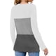 thumbnail image 5 of Sonducket Camiseta de mujer con cuello en V Blusa informal delgada de manga larga con bloque de color, negro, S Prendas para la parte del cuerpo Blanco S Sonducket AP003524-11, 5 of 5