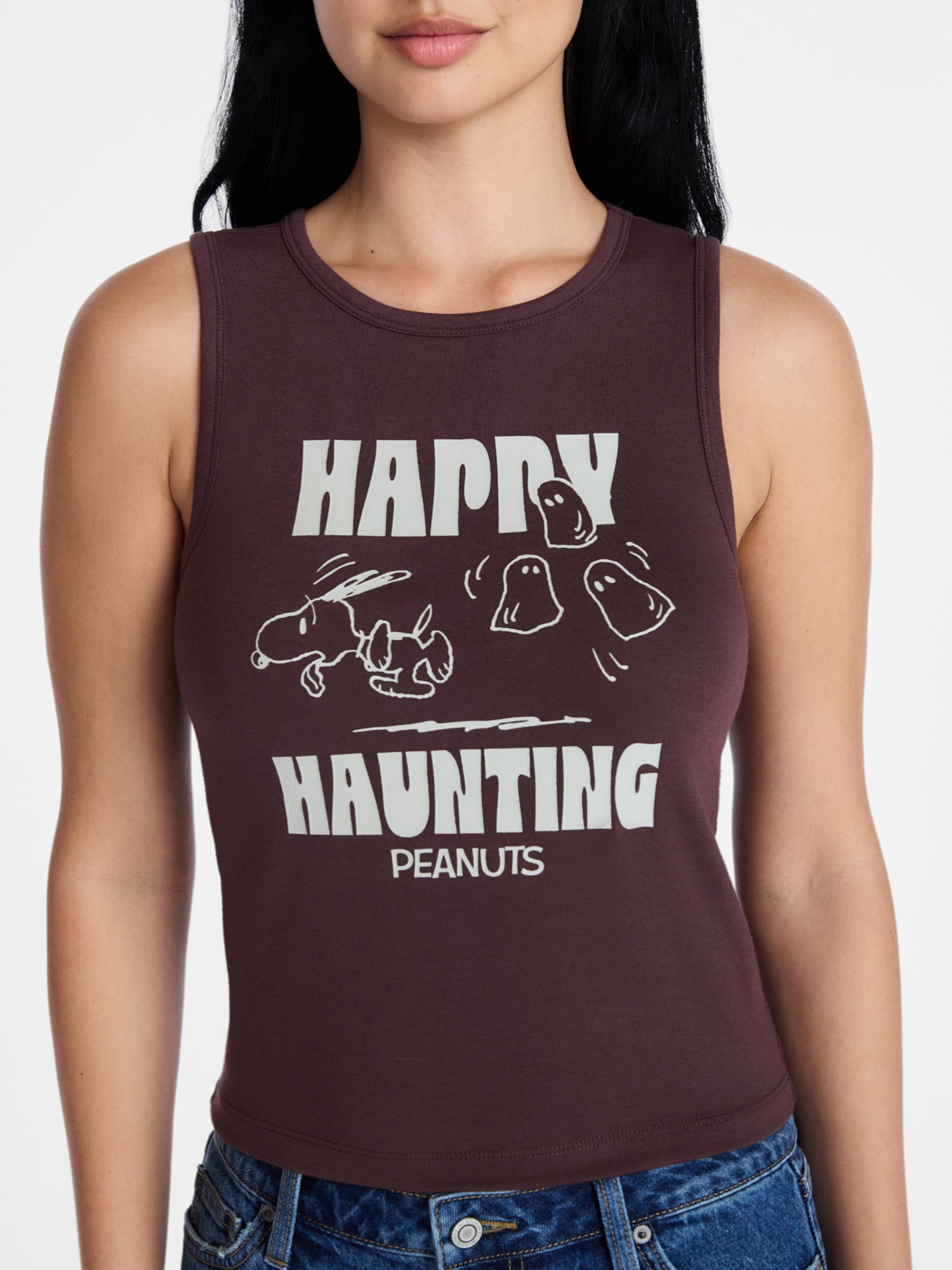 Peanuts Women's and Women's Plus Size Snoopy Happy Haunting Sleep Tank Top, Sizes XS-3X