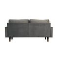thumbnail image 4 of Hybition Velvet Sofa Modern Couch with Wooden Legs for Living Room-Grey, 4 of 9