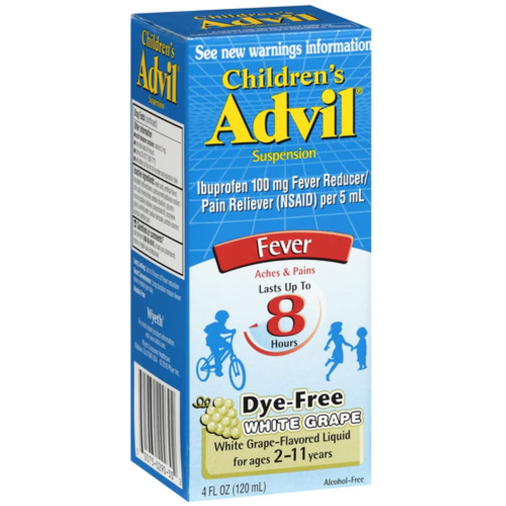 Advil Children's Suspension Fever, White Grape 4 oz (Pack of 2