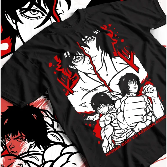 Baki vs Kengan Ashura T-shirt Martial Arts Shirt Gift Anime Fight Graphic Shirt | eBay