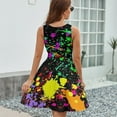 thumbnail image 6 of Neon Splatter Paint Dress Summer Street Style Dresses Female Sleeveless Printed Sundress, 6 of 7