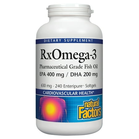 (2024)RxOmega-3 by Natural Factors Natural Support for Cardiovascular Health with DHA and EPA Daily Dietary Supplement 240 Softgels