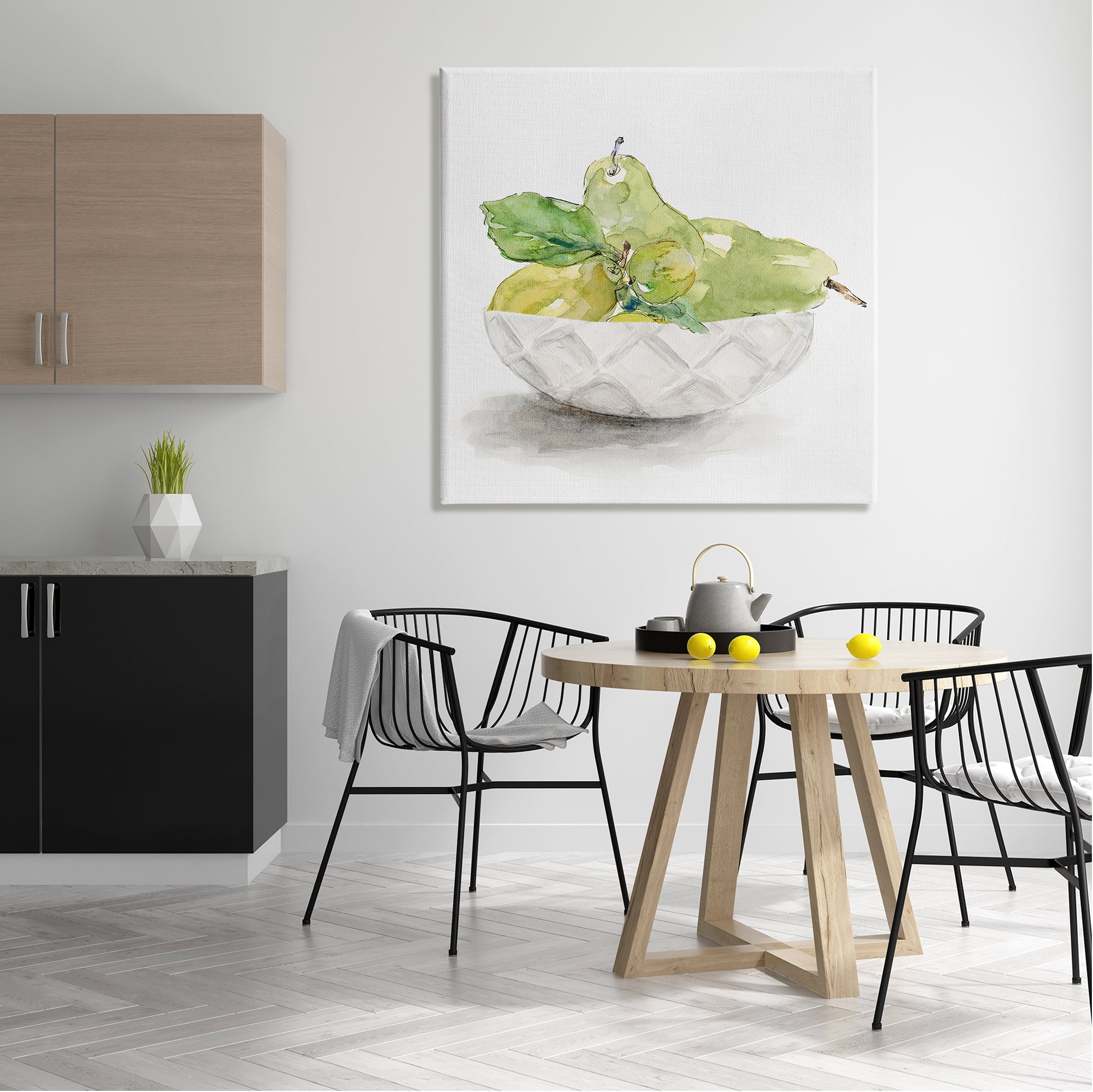 Stupell Industries Pear Bowl Painting Food & Beverage Painting Gallery Wrapped Canvas Print Wall Art, 36 x 36