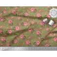 thumbnail image 3 of Soimoi Poly Georgette Fabric Leaves & Peony Floral Printed Fabric 1 Yard 42 Inch Wide, 3 of 3