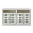thumbnail image 5 of Walker Edison Transitional Glass Door Tall TV Stand for TVs up to 65”, White, 5 of 26