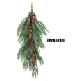 thumbnail image 4 of Artificial Christmas Teardrop Swags, 28" Pine Needle Norfolk Greenery Teardrop Door Wreath with red Berries and Pine Cone for Xmas Stairway Fireplace Indoor/Outdoor Decor, 4 of 8