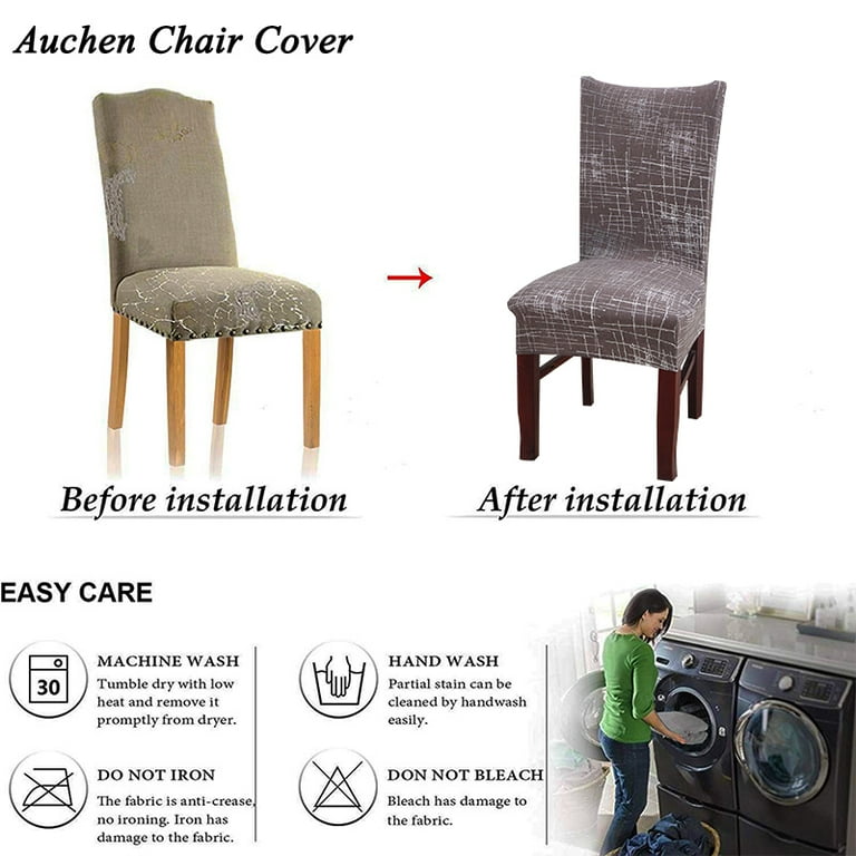 Chair slipcover auchen stretch printed patterns dining chair covers set best sale