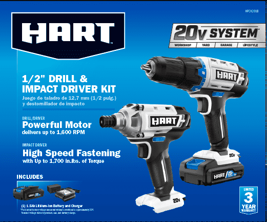 HART 20V Cordless Drill and Impact Driver Combo Kit UK Ubuy
