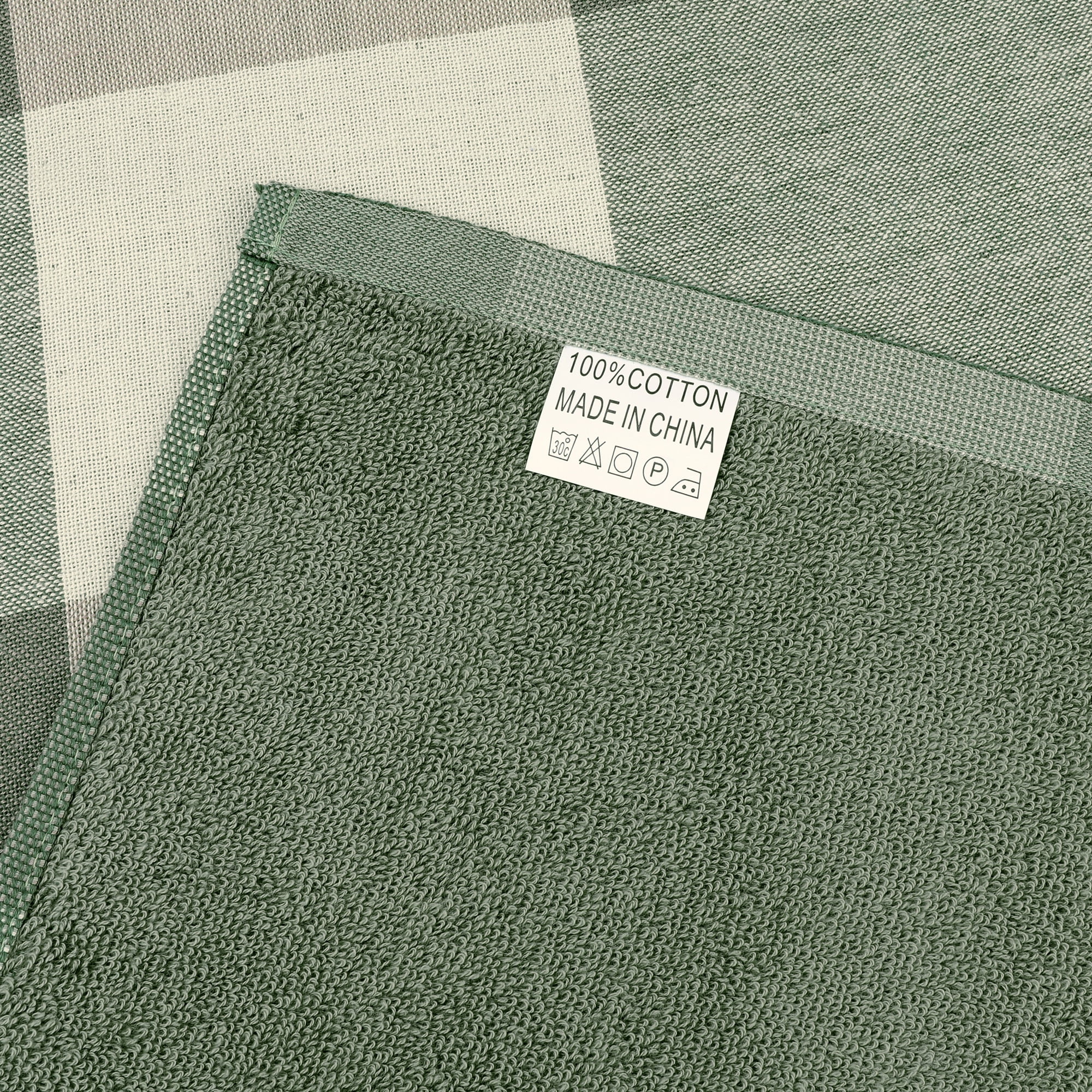 Unique Bargains Bathroom Hand Towels Quick Drying Kitchen Towel Sets 14" x 30" Green 4pk