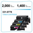 thumbnail image 5 of Ink realm Compatible Toner for Dell 331-0778 331-0777 331-0779 331-0780 for Dell 1250C 1350CNW 1355CN 1355CNW C1760NW C1765NF C1765NFW Replacement Printers Toner Ink 2K+C+M+Y, 5-Pack, 5 of 8