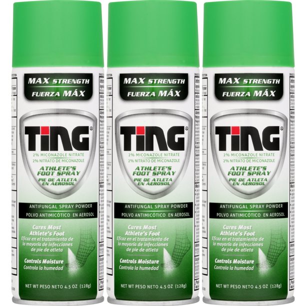 Ting Athlete's Foot & Jock Itch AntiFungal Spray Powder 4.5 Oz (Pack